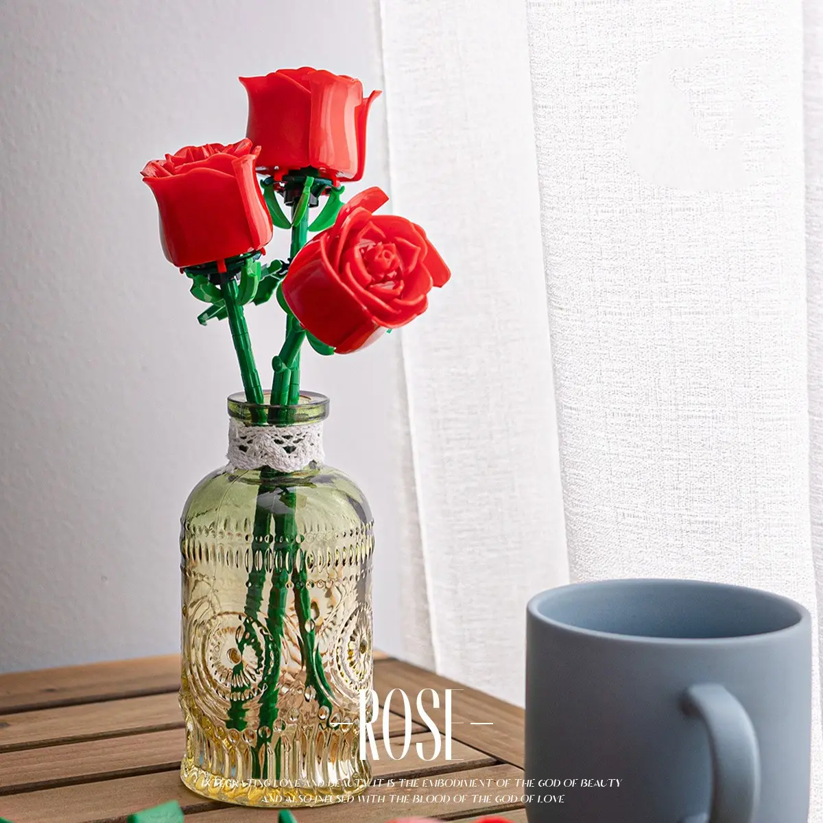 Valentine's Day Rose Puzzle Assembled Building Block