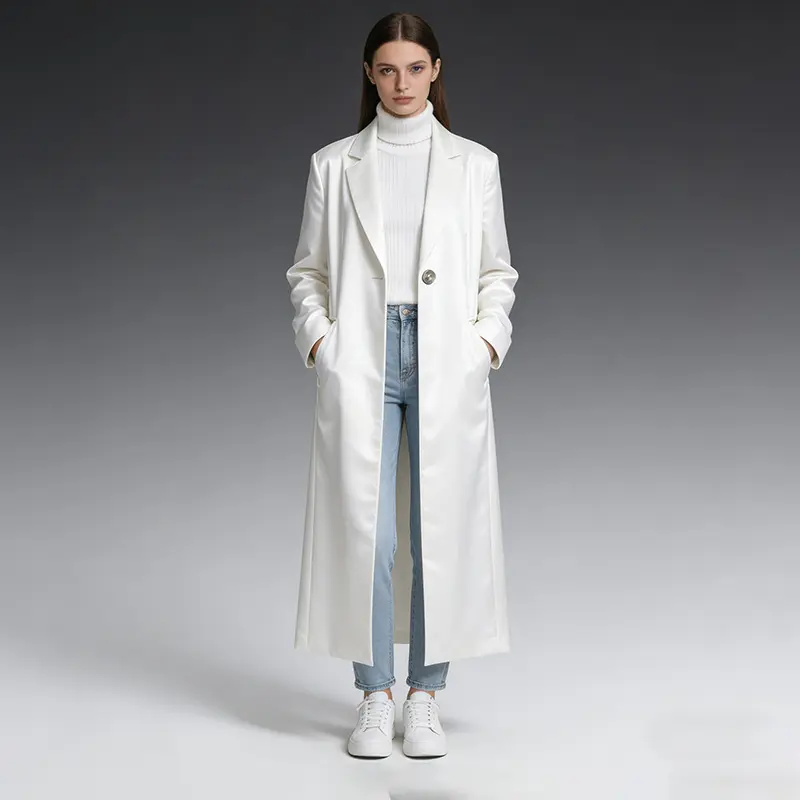 Commuter-style Designer-inspired Blazer-style Trench Coat