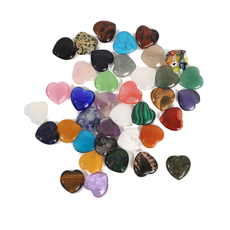 Cross-border Preferred Bulk 2CM Natural Heart Love Heart Stone Birthday Gift Home Decoration Heart-shaped Craft