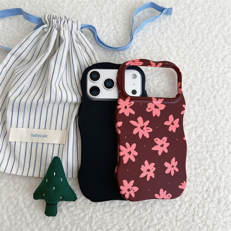 Autumn Winter Wine-Red Floral Pattern Phone Case