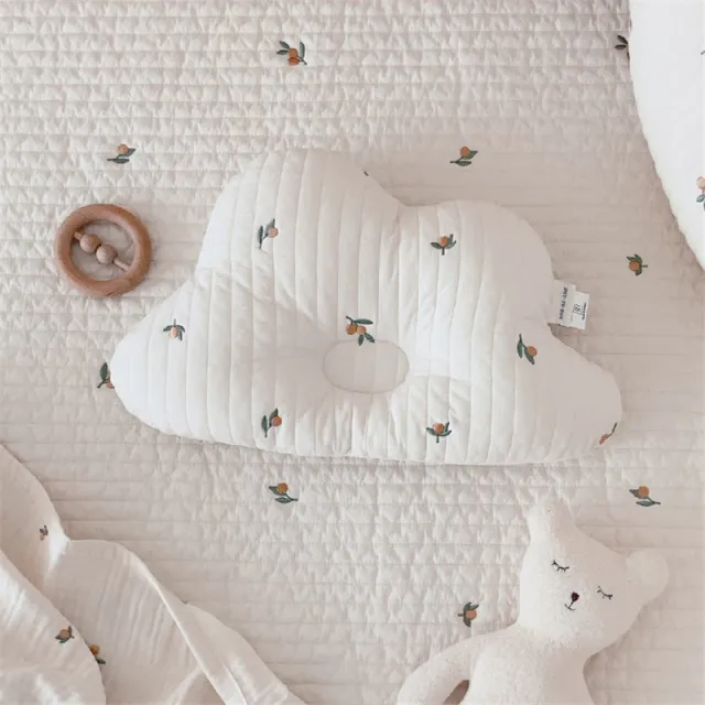Baby Embroidery Breathable Sweat Absorbing Shaping Pillow Cloud Pillow Olive - Shop at LoveMi