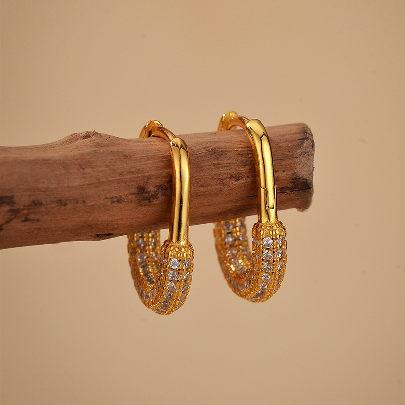 Fashion Micro Inlay Rhinestone U-shaped Ear Clip Women