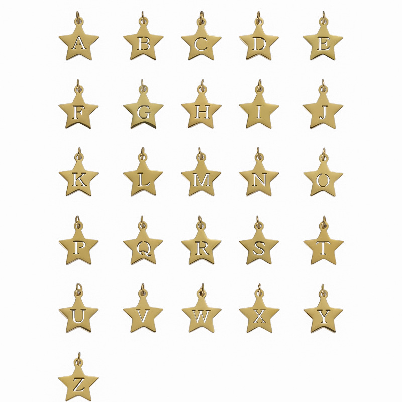 Titanium Steel Bracelet And Necklace Accessories 26-letter 18K Jewelry Pendants