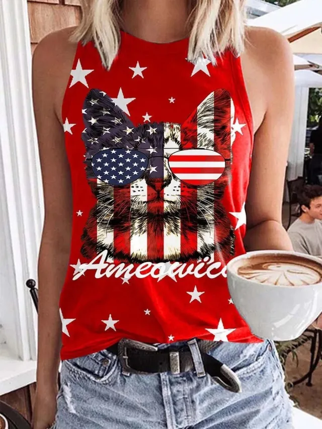 Fashion Round Neck Slim Fit Vest Kitty - Shop at LoveMi