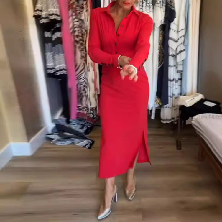 Elegant Women's Long-sleeve Dress