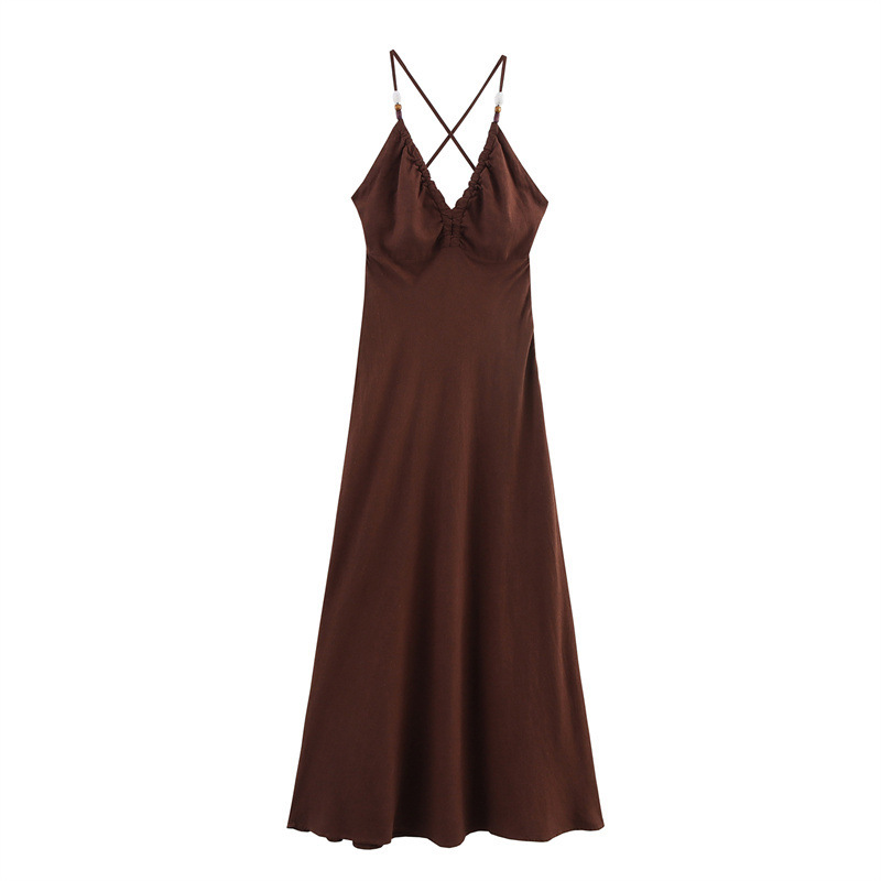 Slim Blended Beaded Midi Skirt Dress