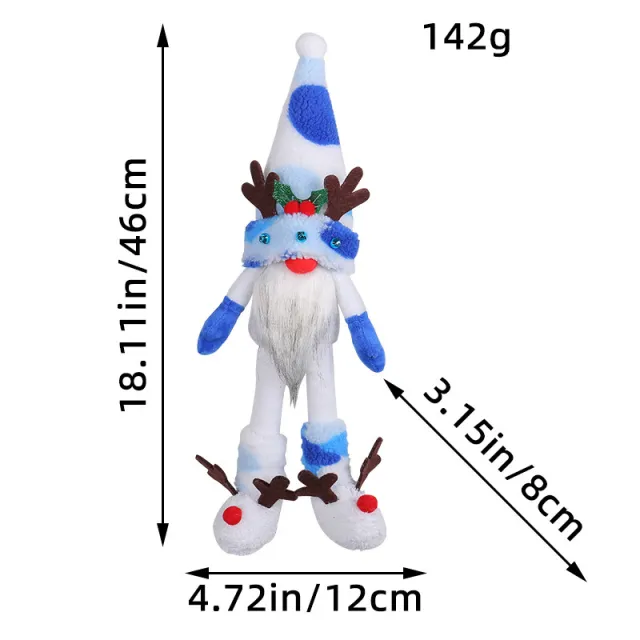 Christmas Antlers Long Leg Doll Decoration Desktop Decoration Blue - Shop at LoveMi