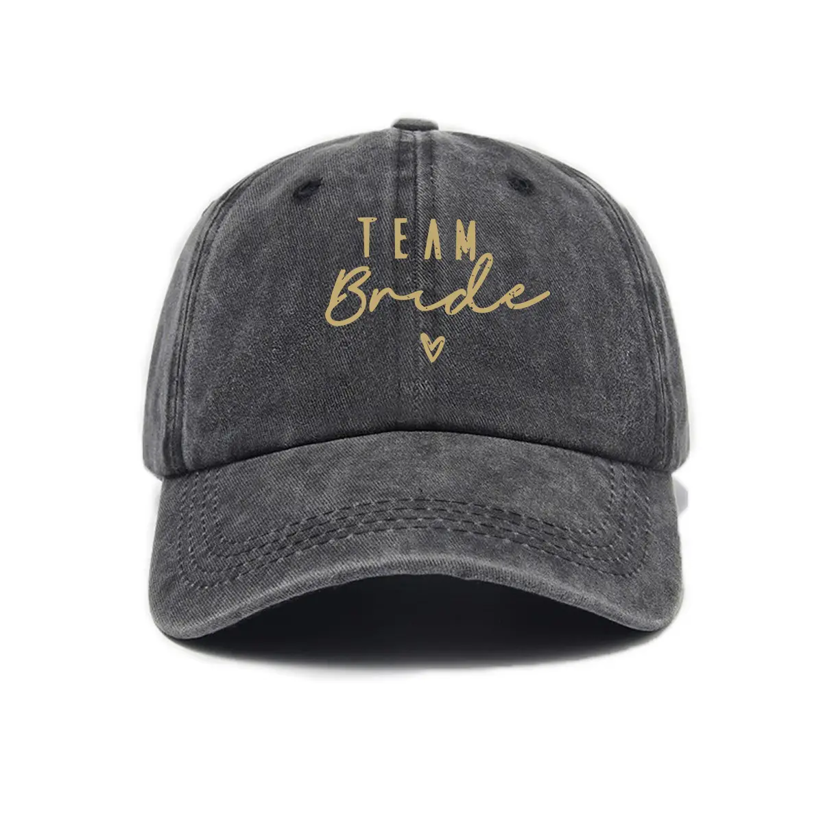 Retro Distressed Letter-print Washed Soft-crown Baseball Cap