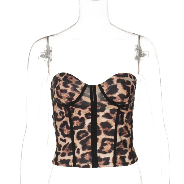 Outdoor Wear Niche Hot Super Short Top Leopard Print - Shop at LoveMi