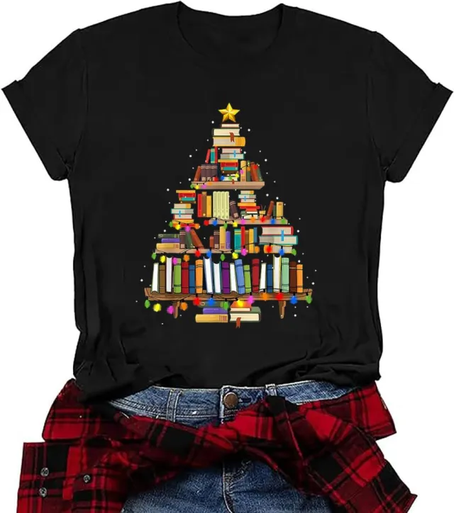 Christmas Printed Colored Cotton T shirt Black - Shop at LoveMi