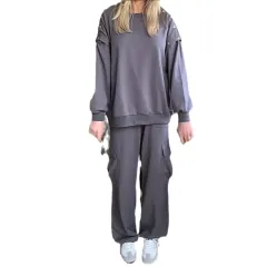 Loose Women's Wear Long Sleeve Top And Trousers Two-piece Set - View 1