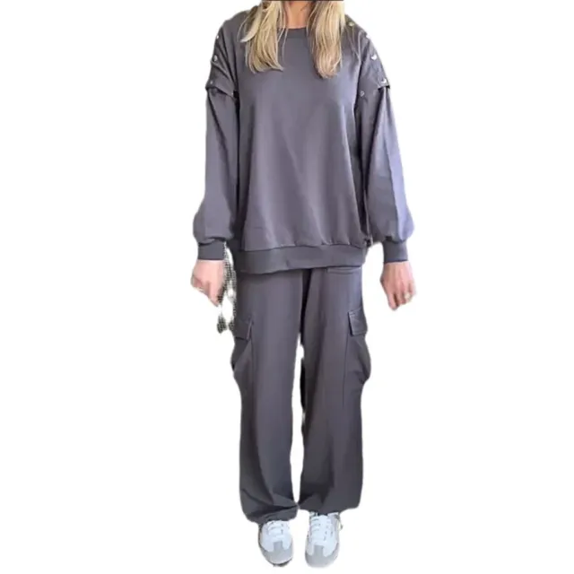 Loose Women's Wear Long Sleeve Top And Trousers Two piece Set - Shop at LoveMi