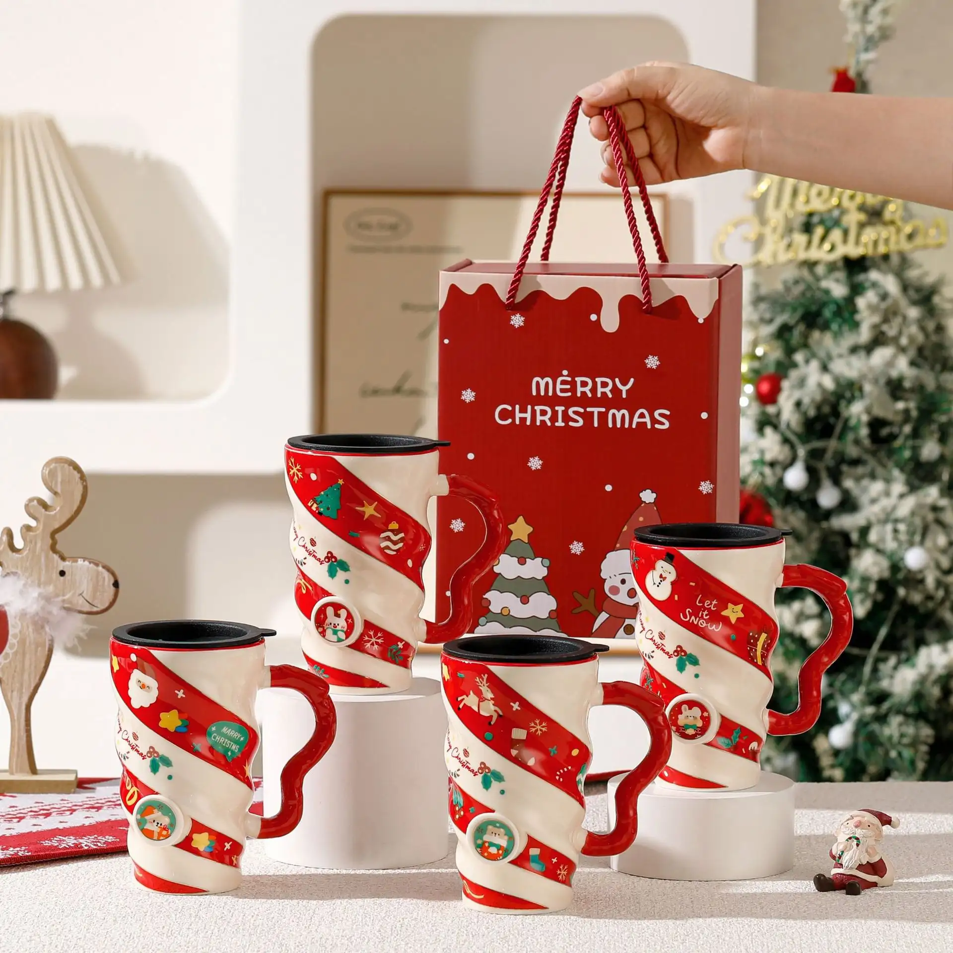 Christmas Couple Ceramic Mug Household