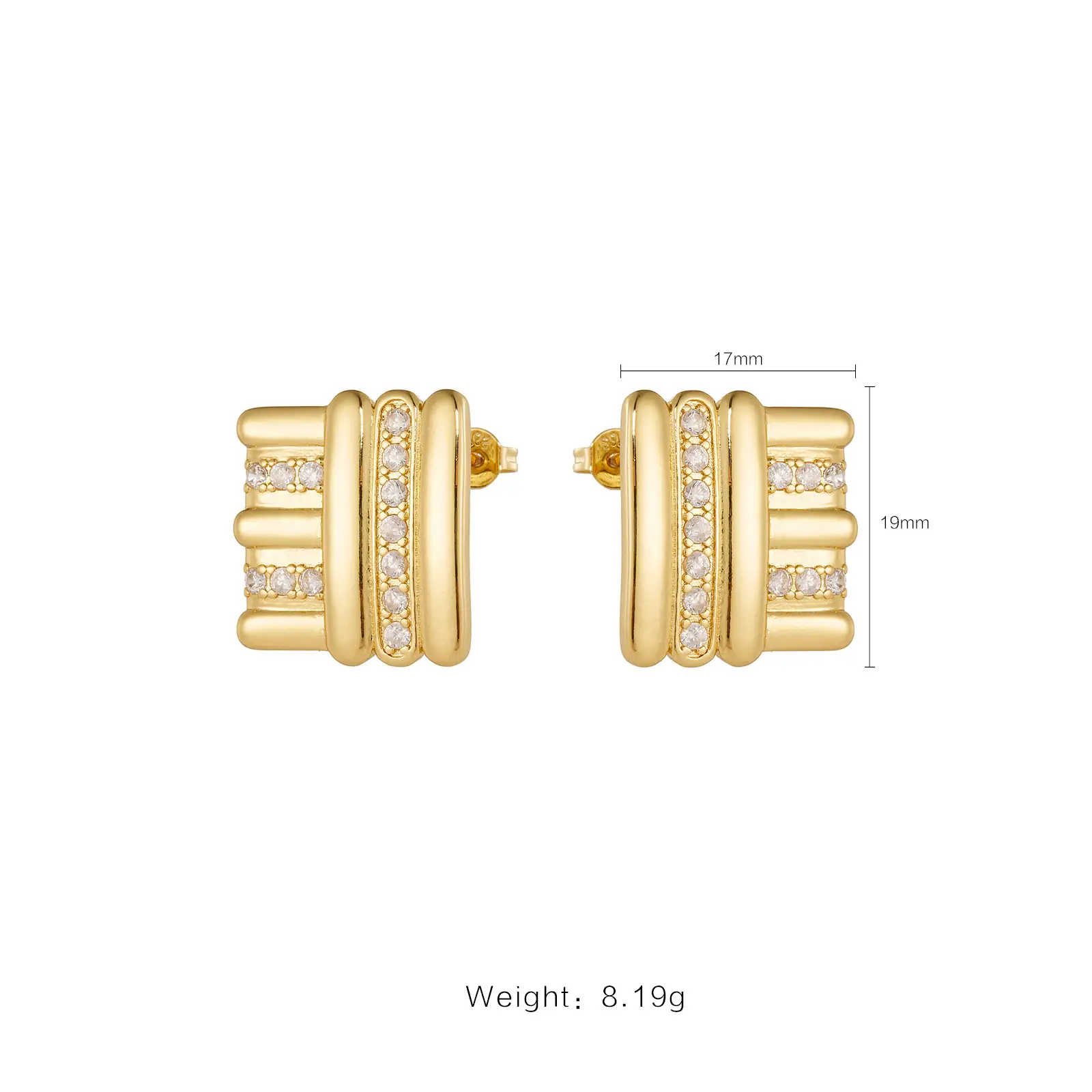 Retro Simple White Copper Earrings For Women