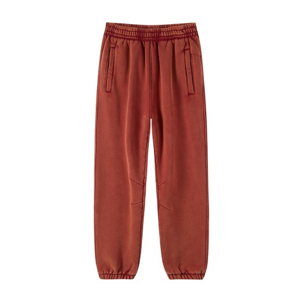 High Street American Retro Washed Distressed Batik Fleece Ankle-tied Casual Sweatpants Male