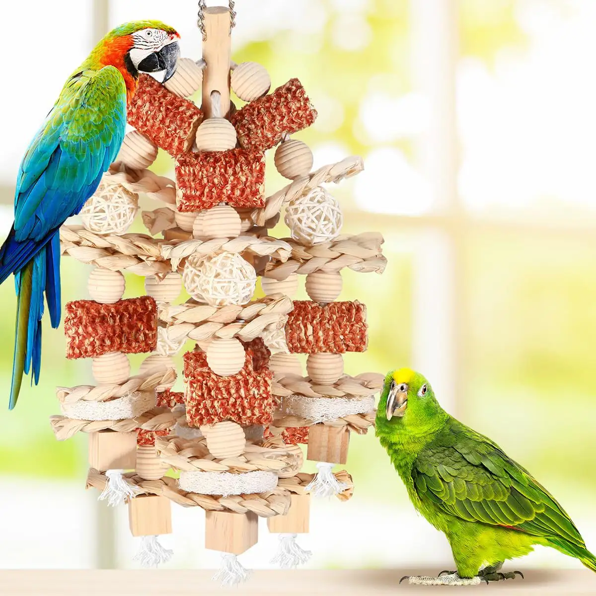 Parrot Bird Cage Accessories Natural Corncob Wooden