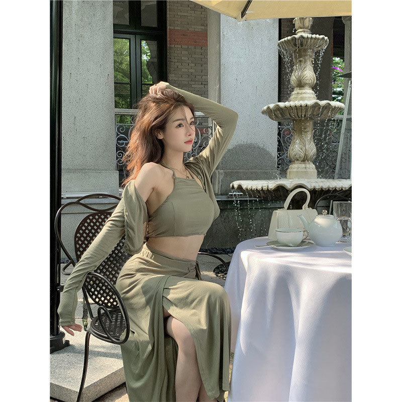 Camisole Split Skirt Summer Plus Size Three-piece Suit