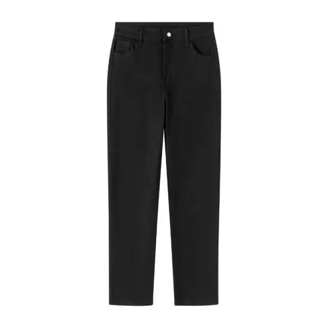 Stretch Denim Slim fit High waist Retro Cropped Cigarette Pants Black - Shop at LoveMi