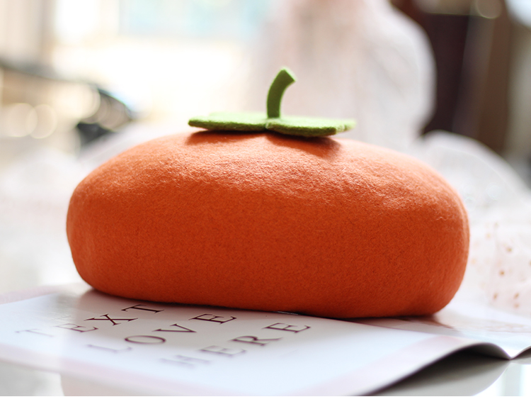 Women's Creative Handmade Woolen Cute Fruit Painter Hat