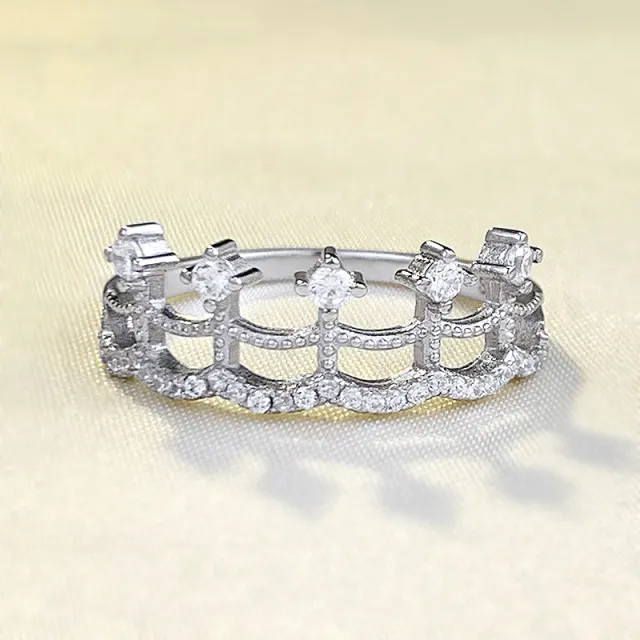 S925 Silver Lace Skirt Ring R1300 Crown Ring - Shop at LoveMi