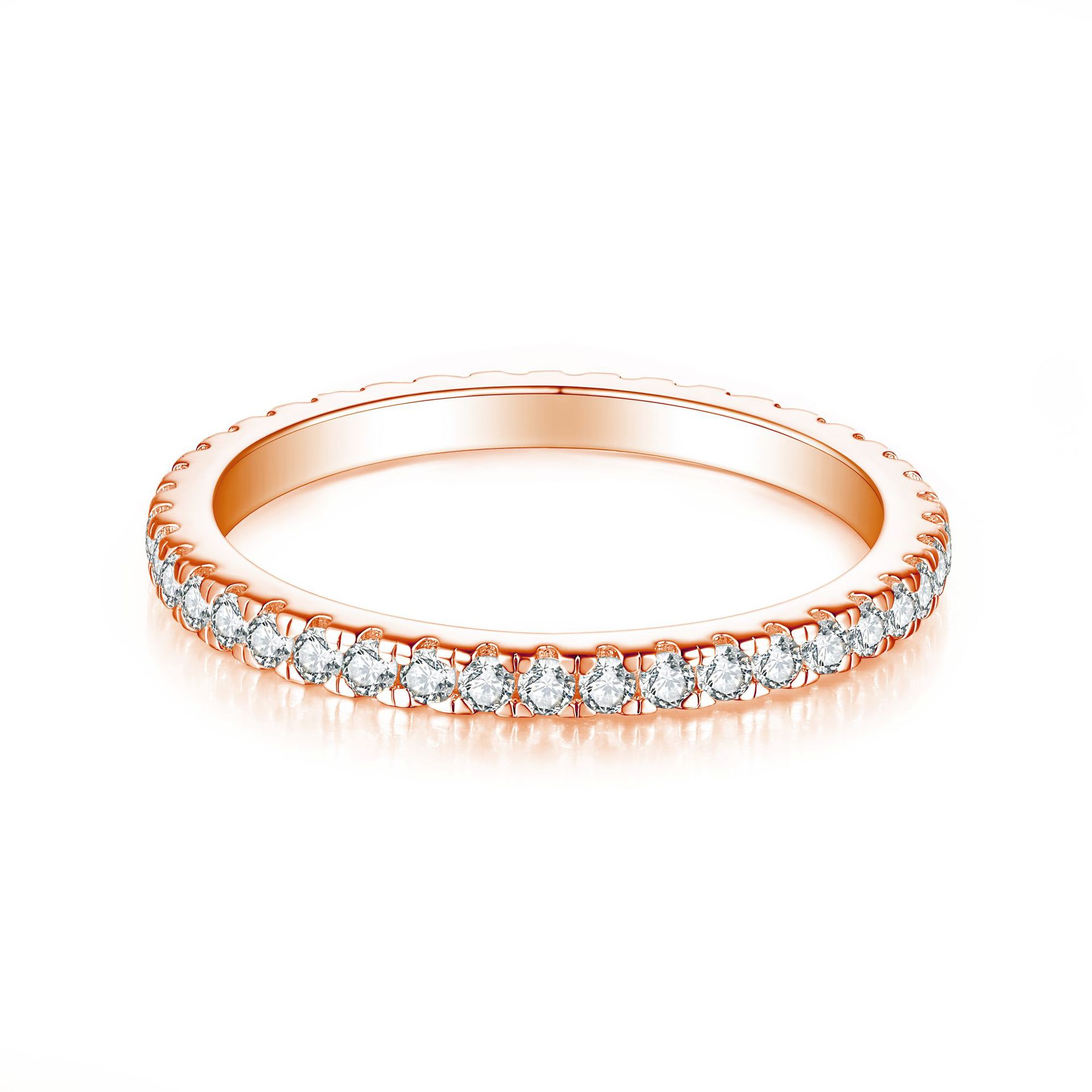 Womens Full-Crystal Simple Fashionable Casual Ring thumbnail 7