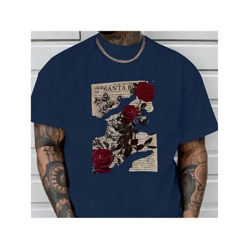 Cotton T-shirt Men's Summer Round Neck Short-sleeve