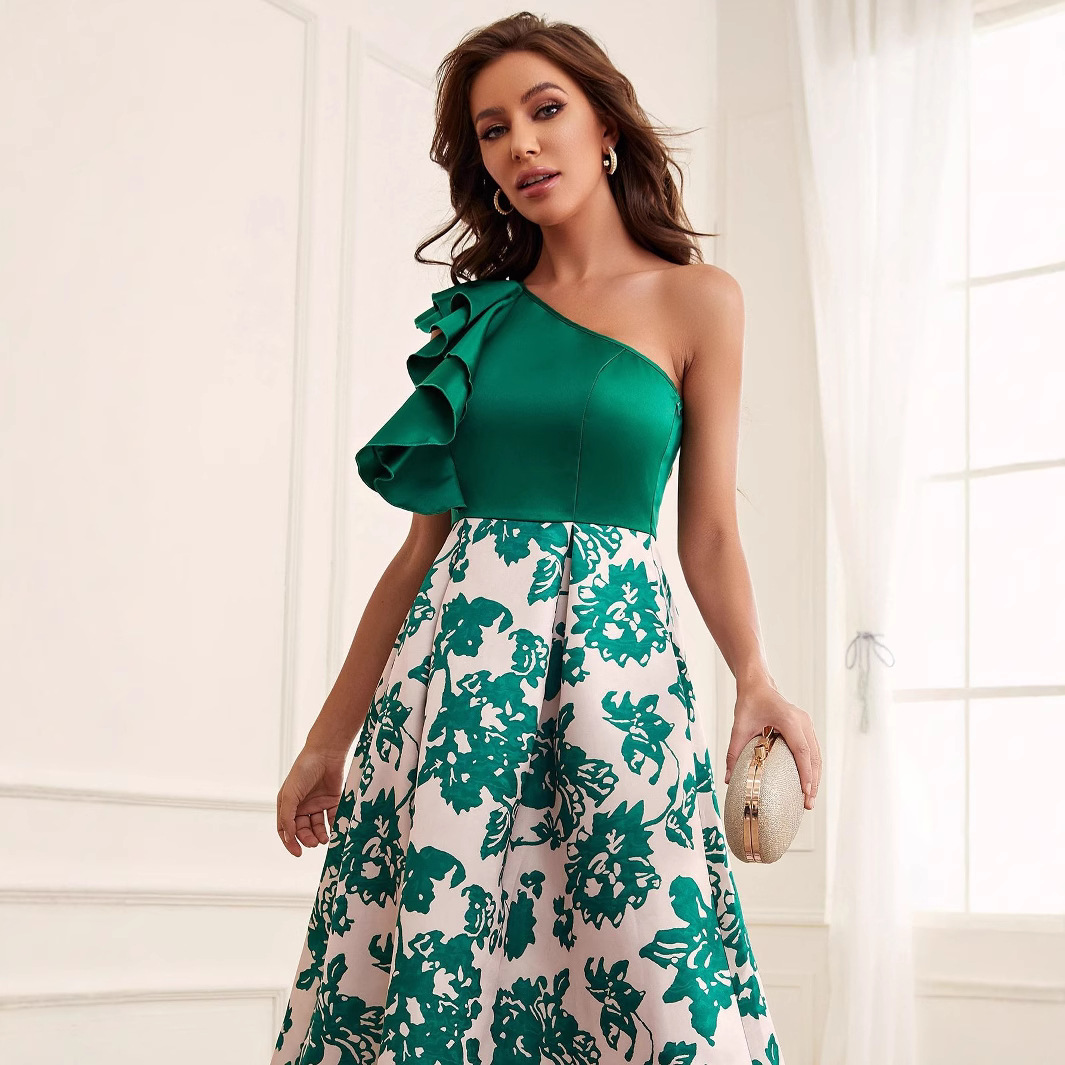 Elegant Digital Printing Dress Women