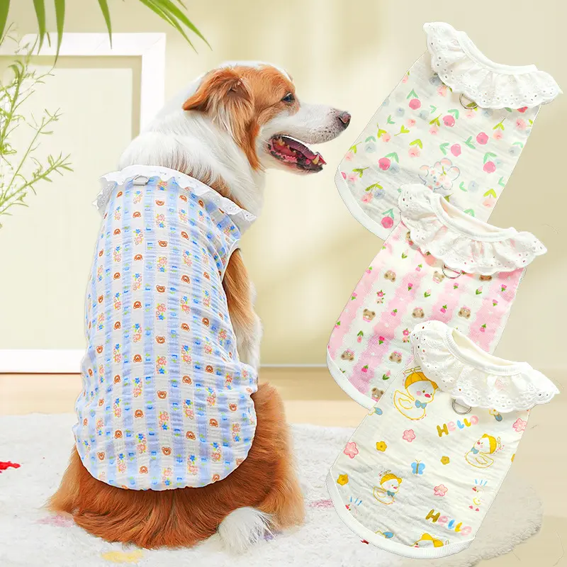 Pets All-cotton Yarn Breathable Thin Large Dog