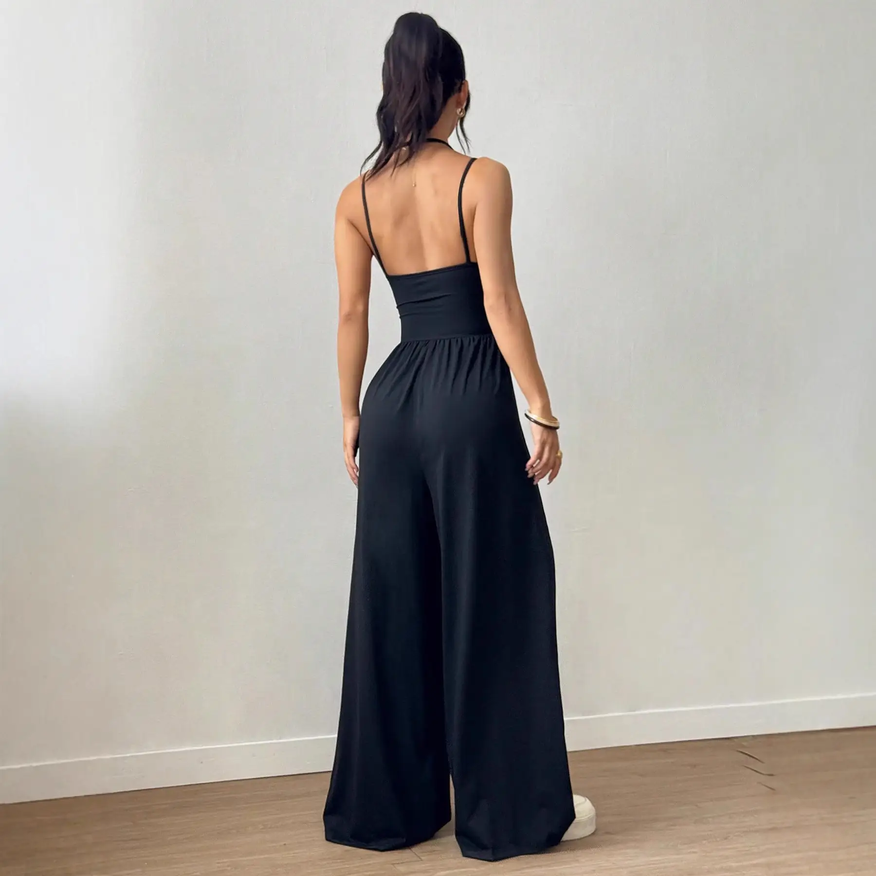 Black Camisole Waist Wide Leg Jumpsuit