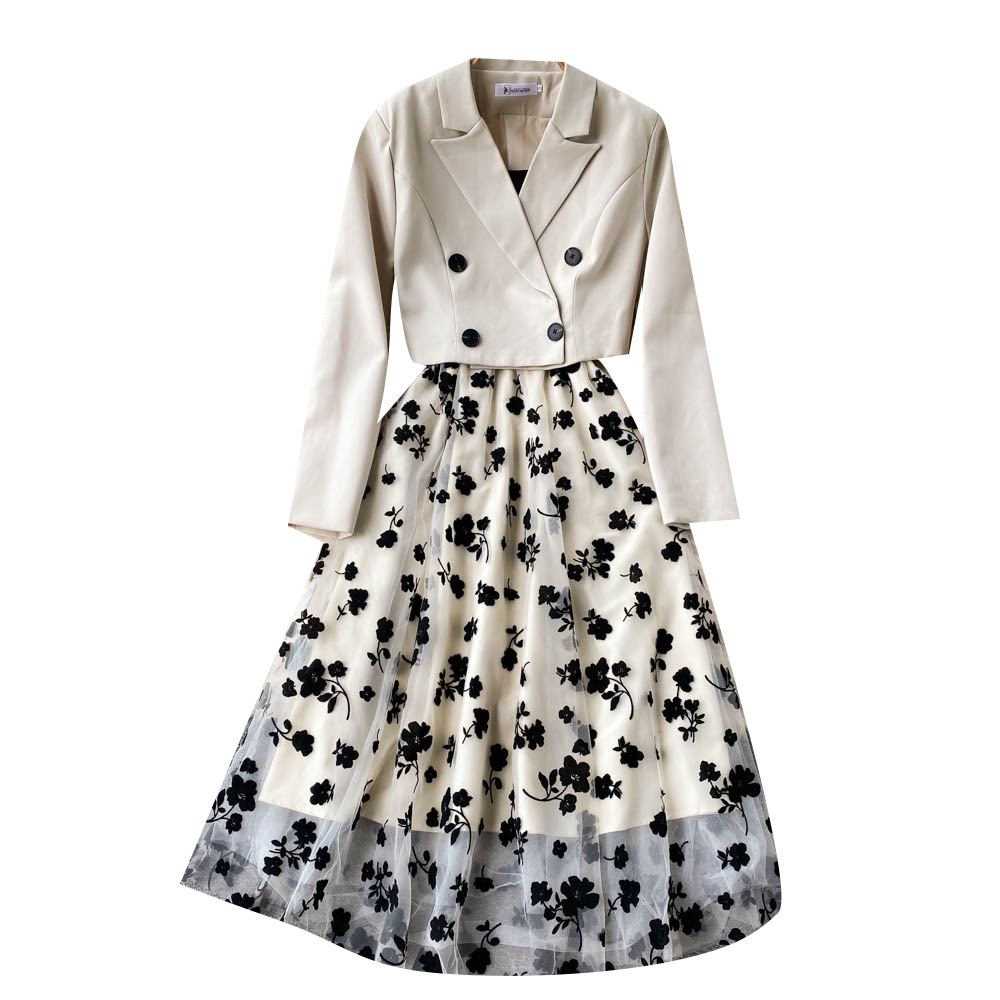 Short Suit Coat Women's Sling Dress Two-piece Set