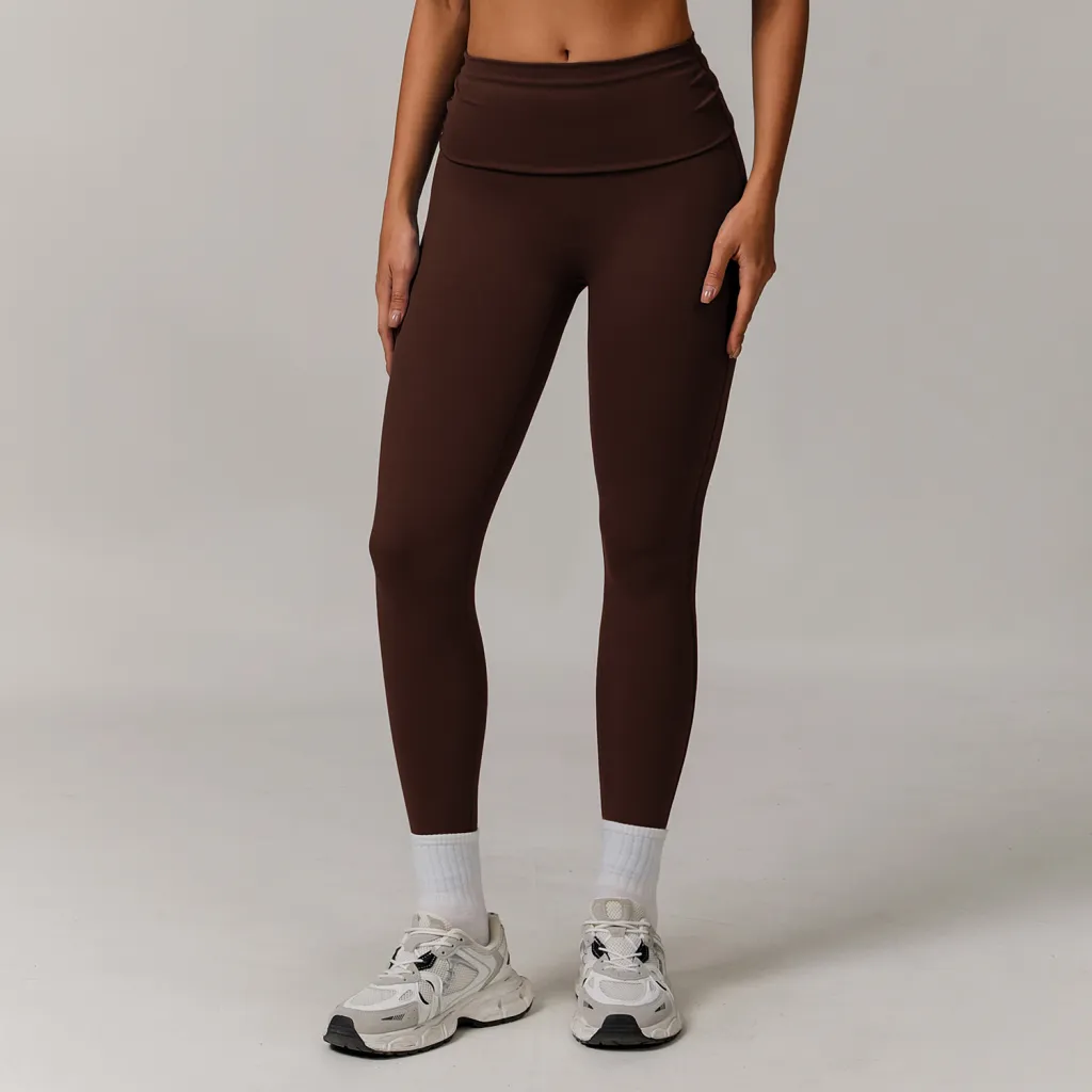 Waist Turning Head Tight High Waist Yoga Pants Hip Lifting All-match - Coke Tea Coffee Color