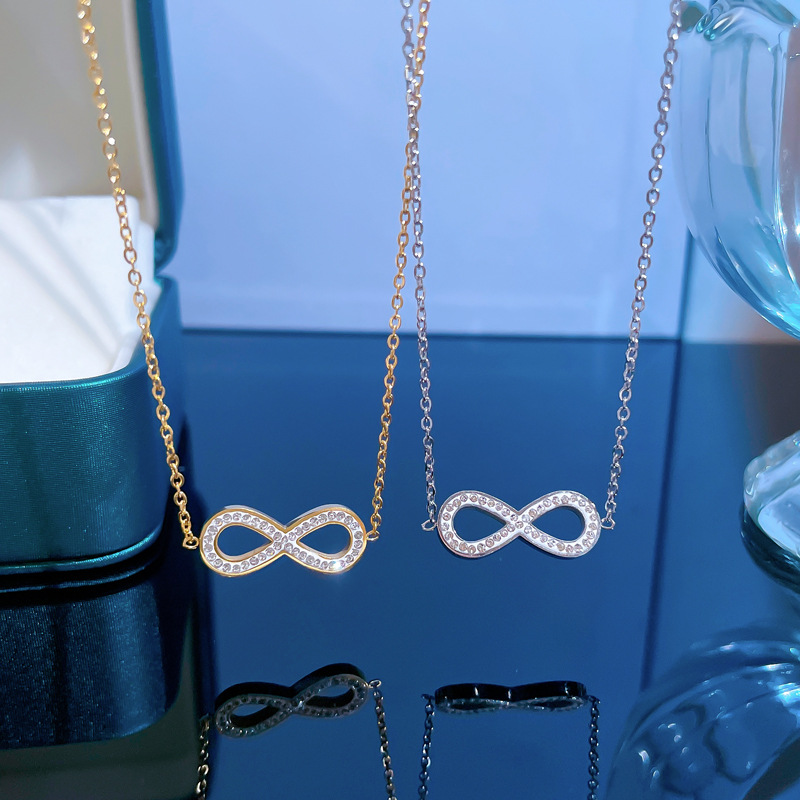 Bowknot Eyes Minimalist Stove Real Gold Necklace Women