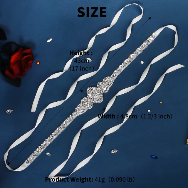 European And American Dress Waist Decorations High end Luxury Handmade Rhinestone Waist Chain Silver Wsj060S - Shop at LoveMi