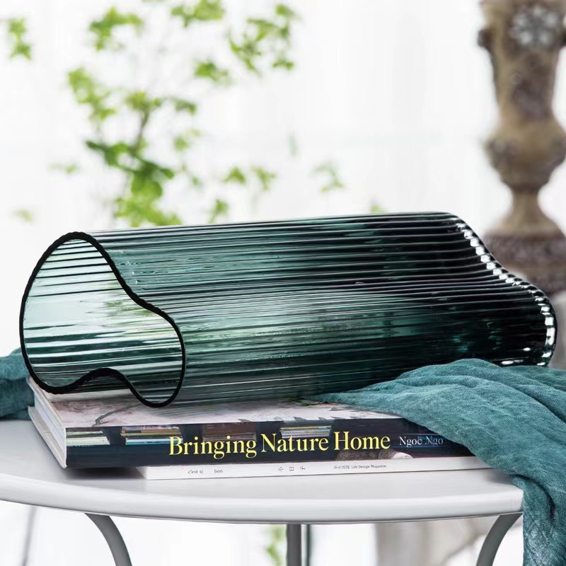 Striped Glass Decorative Vase, picture 11 of 11