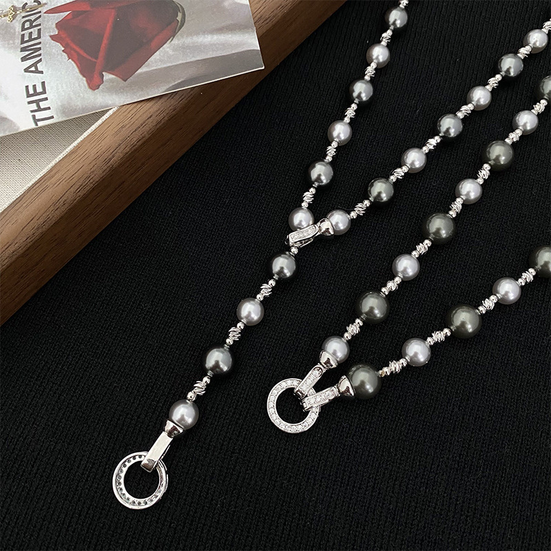 Mixed Color Pearl Sweater Chain Women's Long Necklace