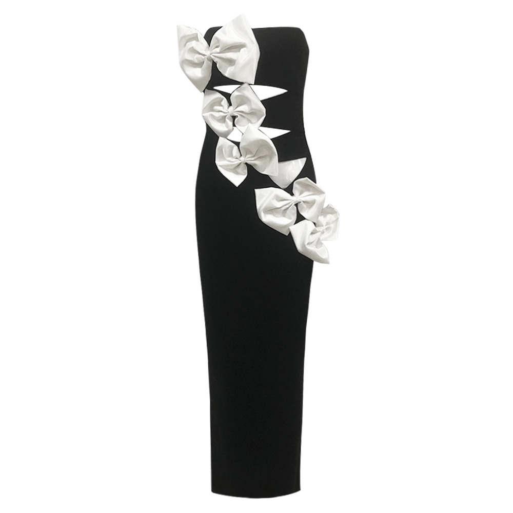 Women's Fashion Personality French Style Bow Dress