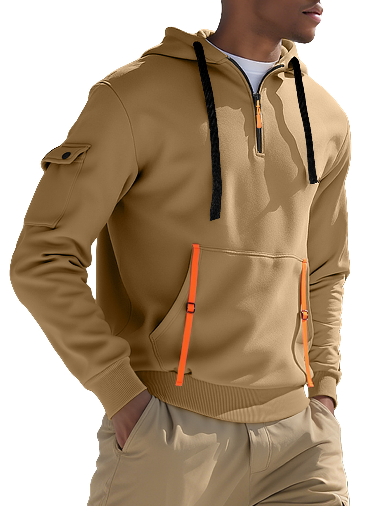 Men's Fleece-lined Casual Sweatshirt Fashion Hoodie