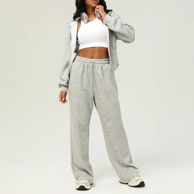 New Autumn And Winter Leisure Sweatpants Loose Hooded Coat Flower Gray - Shop at LoveMi