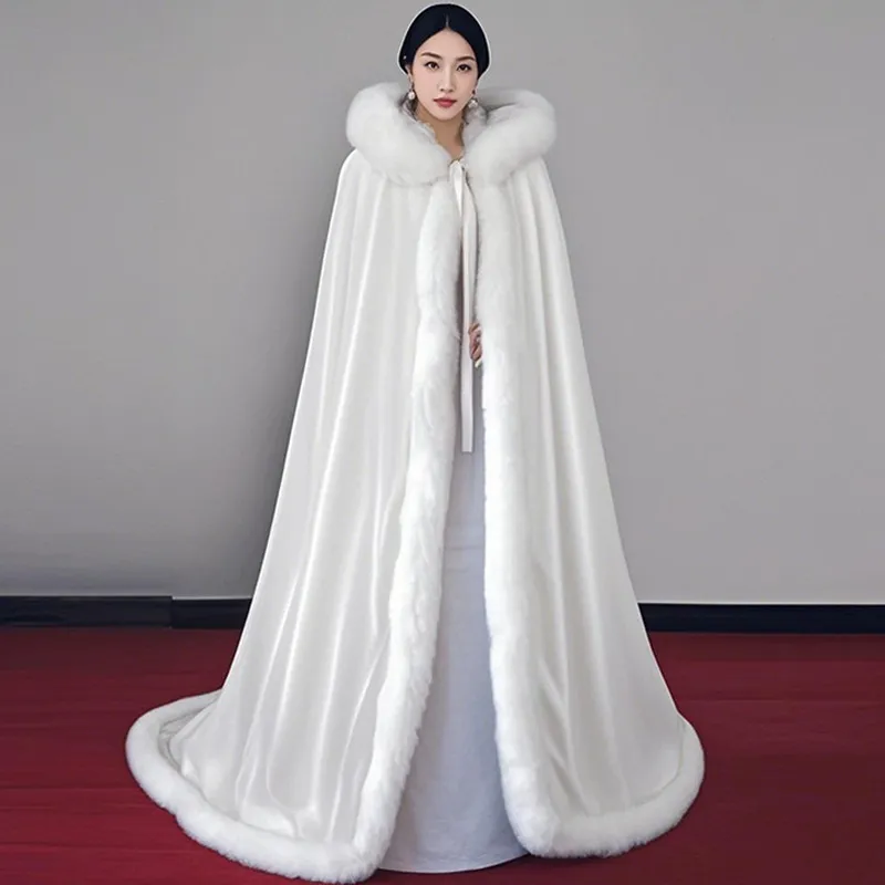 Retro Han Chinese Clothing High-grade Long Wool Cloak