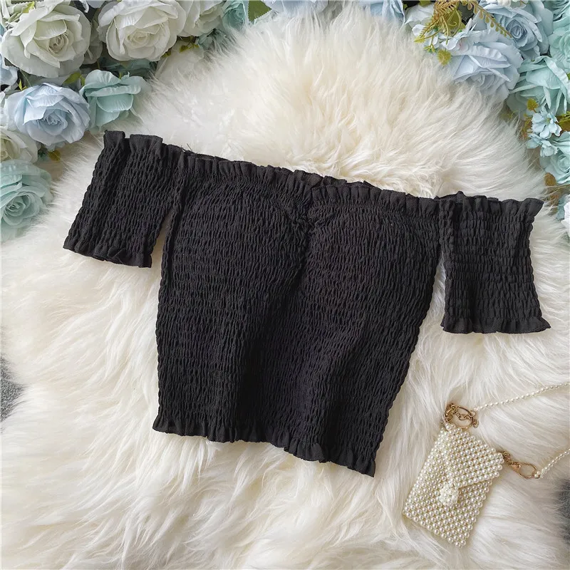 Sexy Floral Chiffon Shirt Short-sleeved Summer Western Style - Black