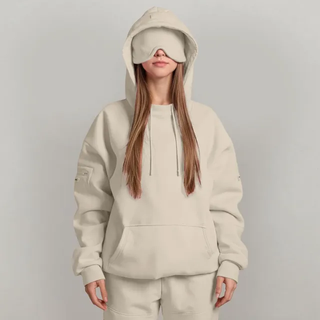 Women's Fashion Solid Color Hooded Top Apricot - Shop at LoveMi
