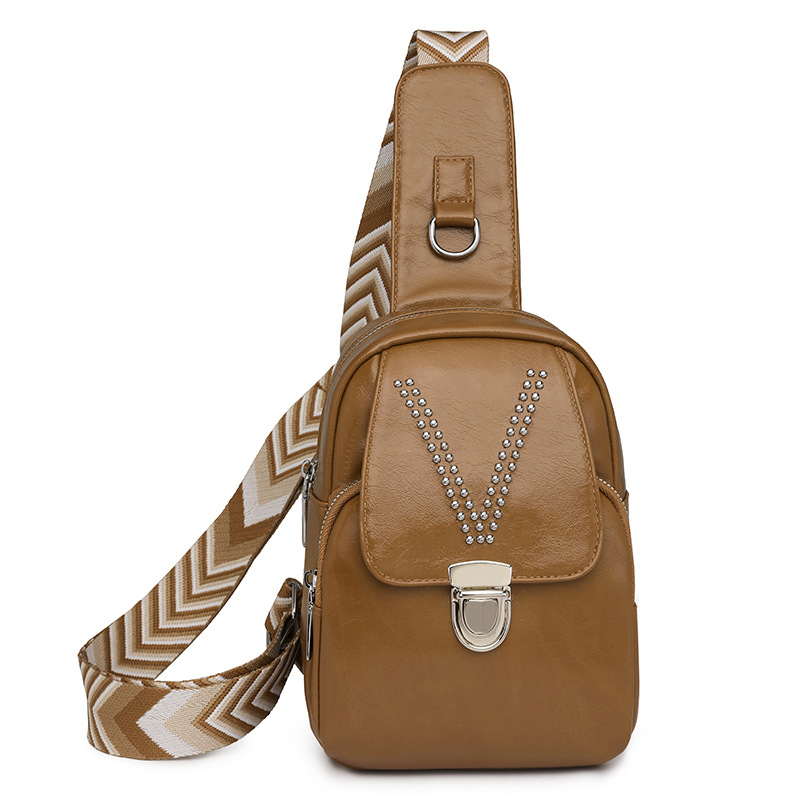 Womens Soft Leather Casual All-Match ShoulderCrossbody Bag