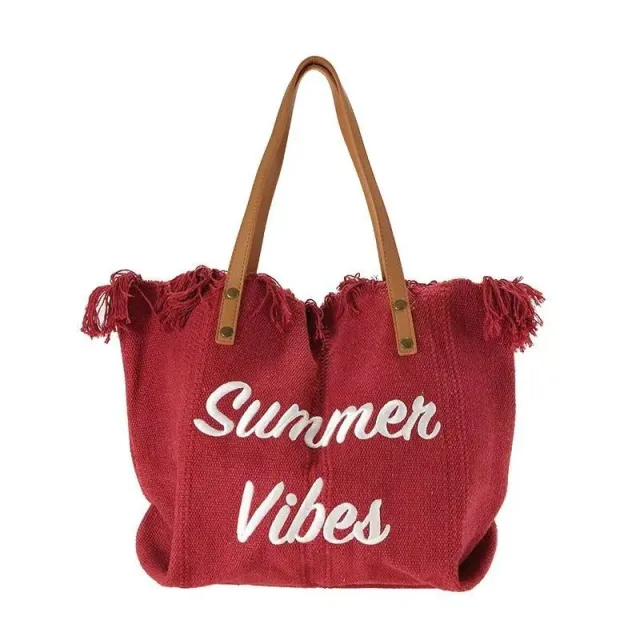 Gradient Color Women's Tote Beach Bag Red - Shop at LoveMi