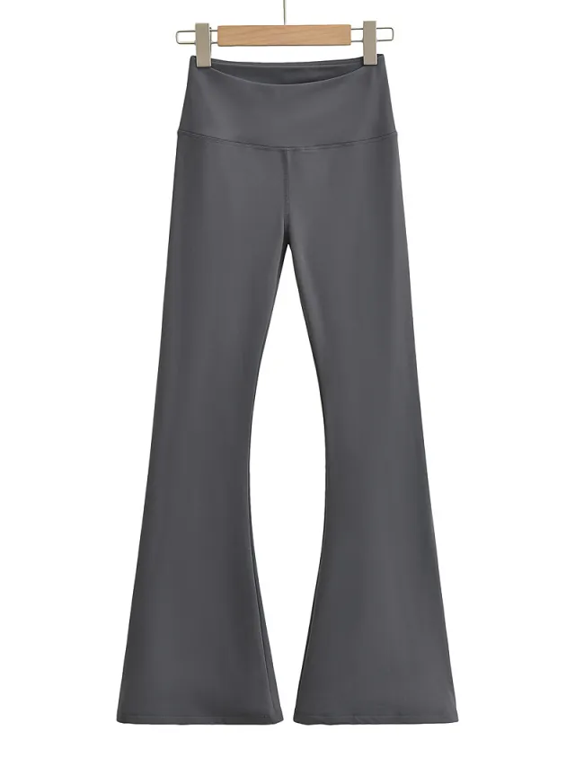 Thickened Sanded Fabric Yoga Bell bottom Pants Women Carbon Gray - Shop at LoveMi
