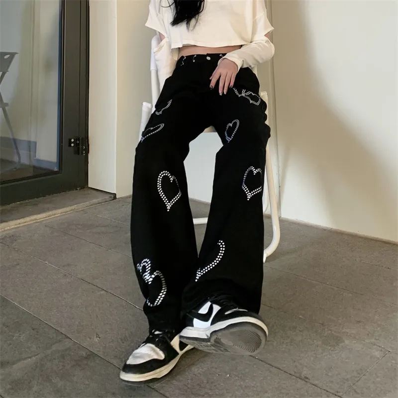Retro Love Casual Pants All-match High Waist Pants Fashion