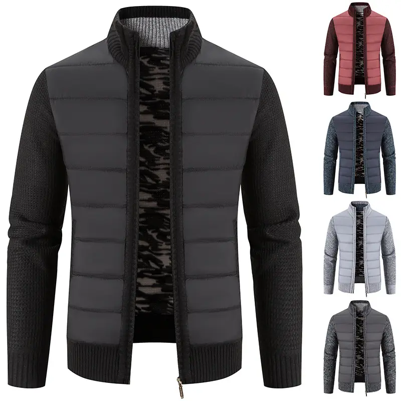 Men's Cardigan Sweater Stand Collar Coat