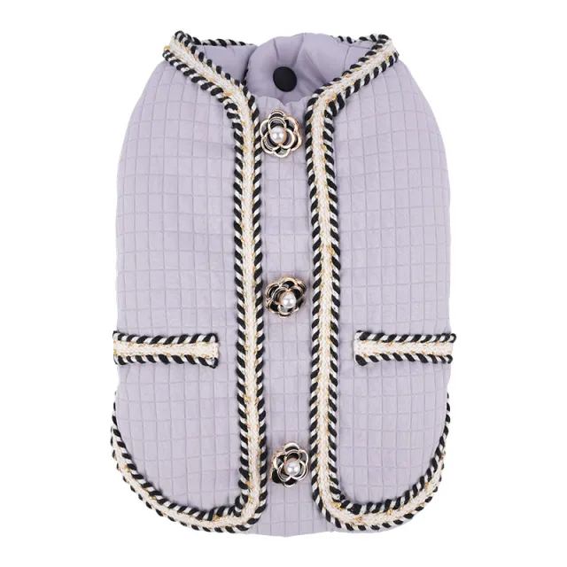 Pet Clothes Autumn And Winter Quilted Coat Warm Light Purple - Shop at LoveMi