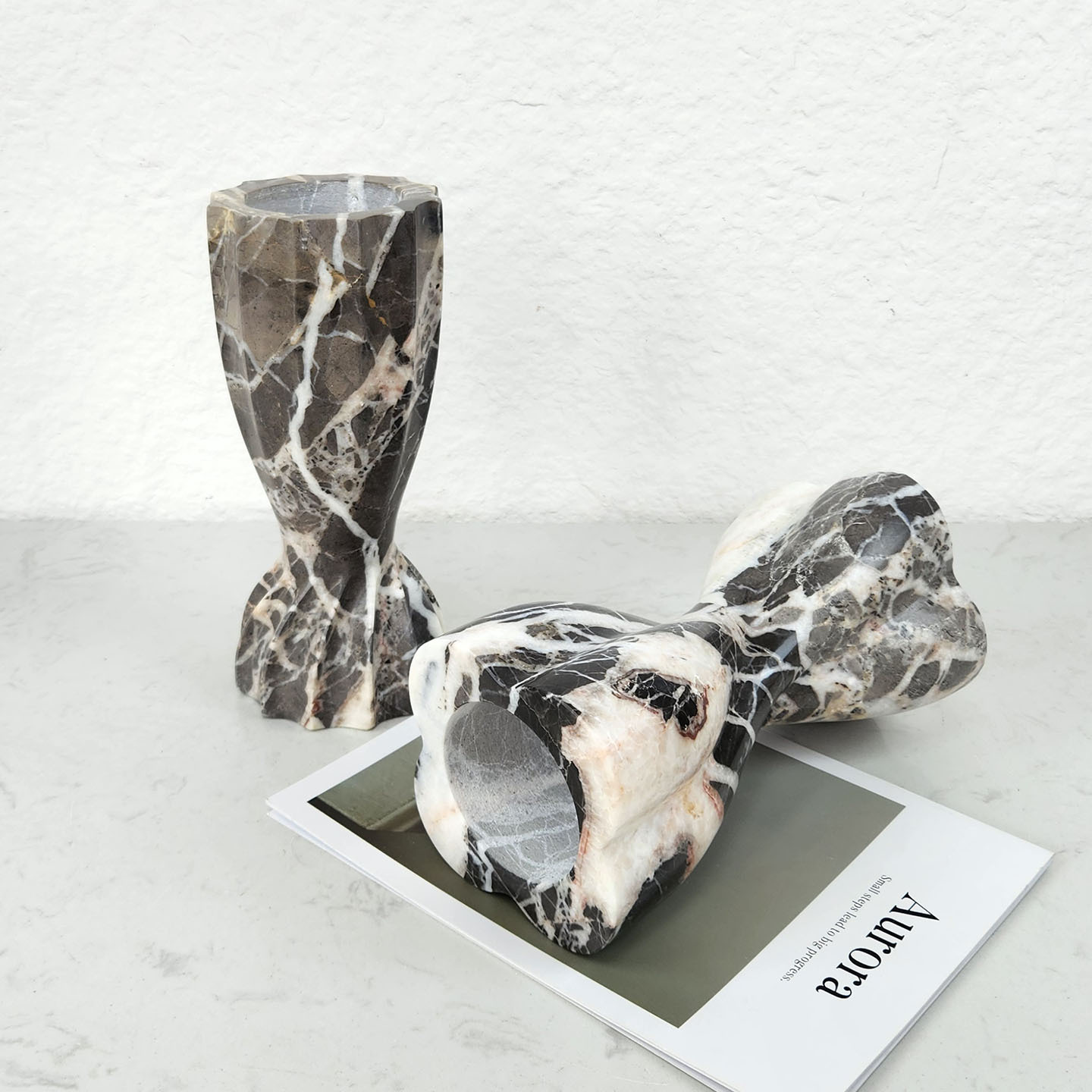 Simple, Modern Natural Marble Vase Decoration For The Living Room