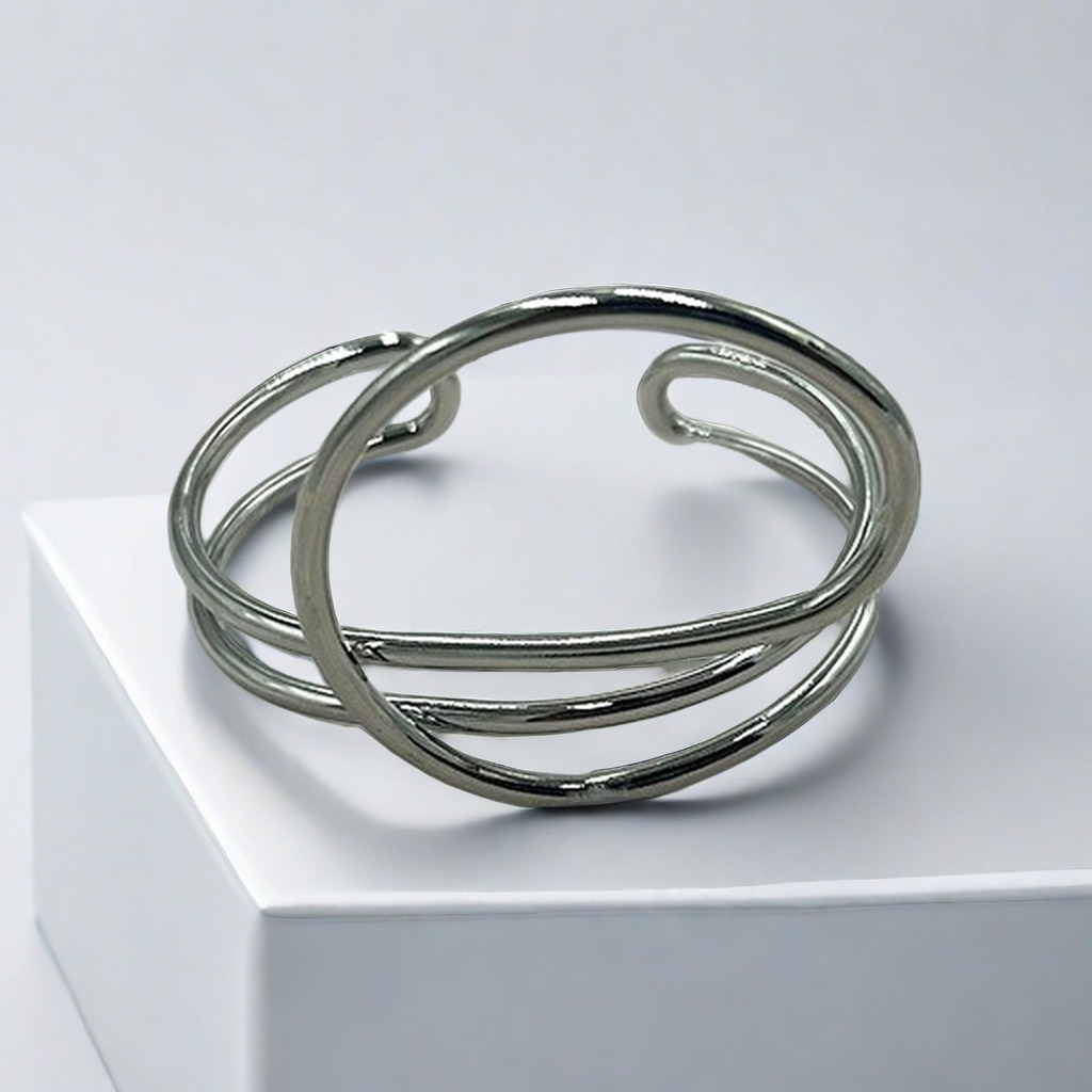 Women's Stylish Opening Geometric Bracelet Silver - Shop at LoveMi
