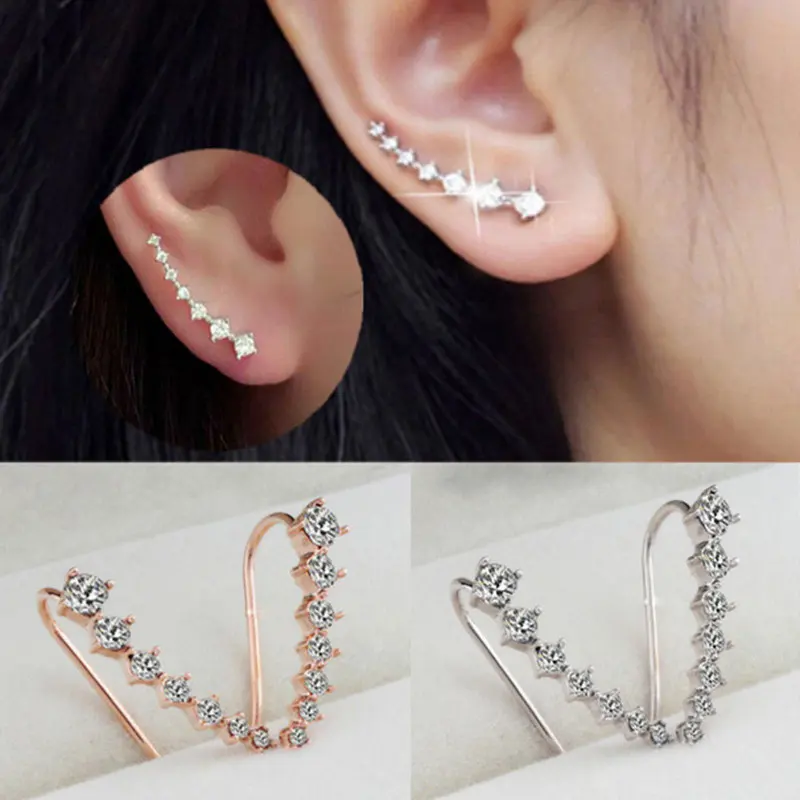 Simple Fashion Color Zircon Ear Hanging